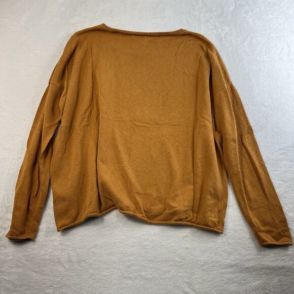 Sundance M Medium Sweater Silk Blend Gold Mustard Round Neck Long Sleeve Knit - Picture 12 of 13